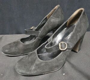Paul Green Black Suede Mary Jane Heels Pumps Shoes Size 8
